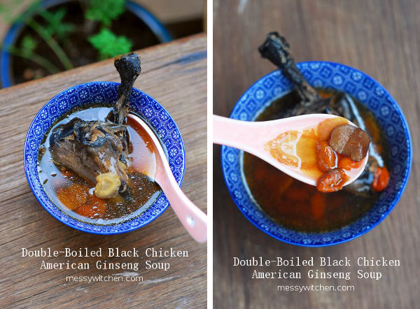 Double-Boiled Black Chicken American Ginseng Soup - Messy Witchen